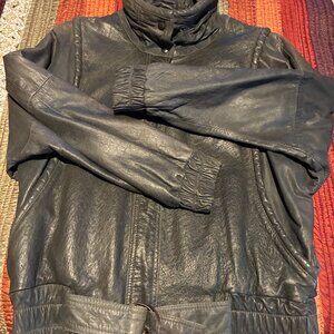 Women's Vintage Gray Leather Jacket  -UNIQUE  -Medium -Made in Uruguay